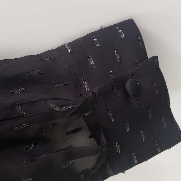 NWT Veronica Beard Black Sheer Top with Camisole - Picture 4 of 8